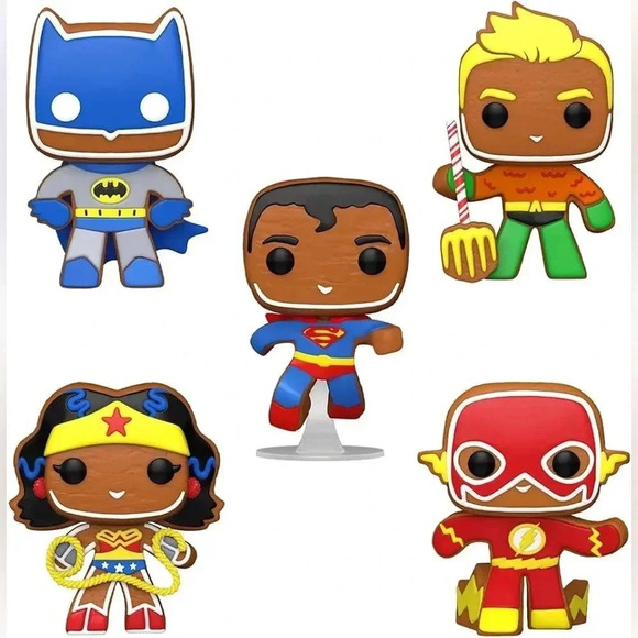 DC Superheroes - Gingerbread Justice League 5 Pack - Funko Pop! BNIB ππ¦π β‘οΈ - Picture 2 of 4